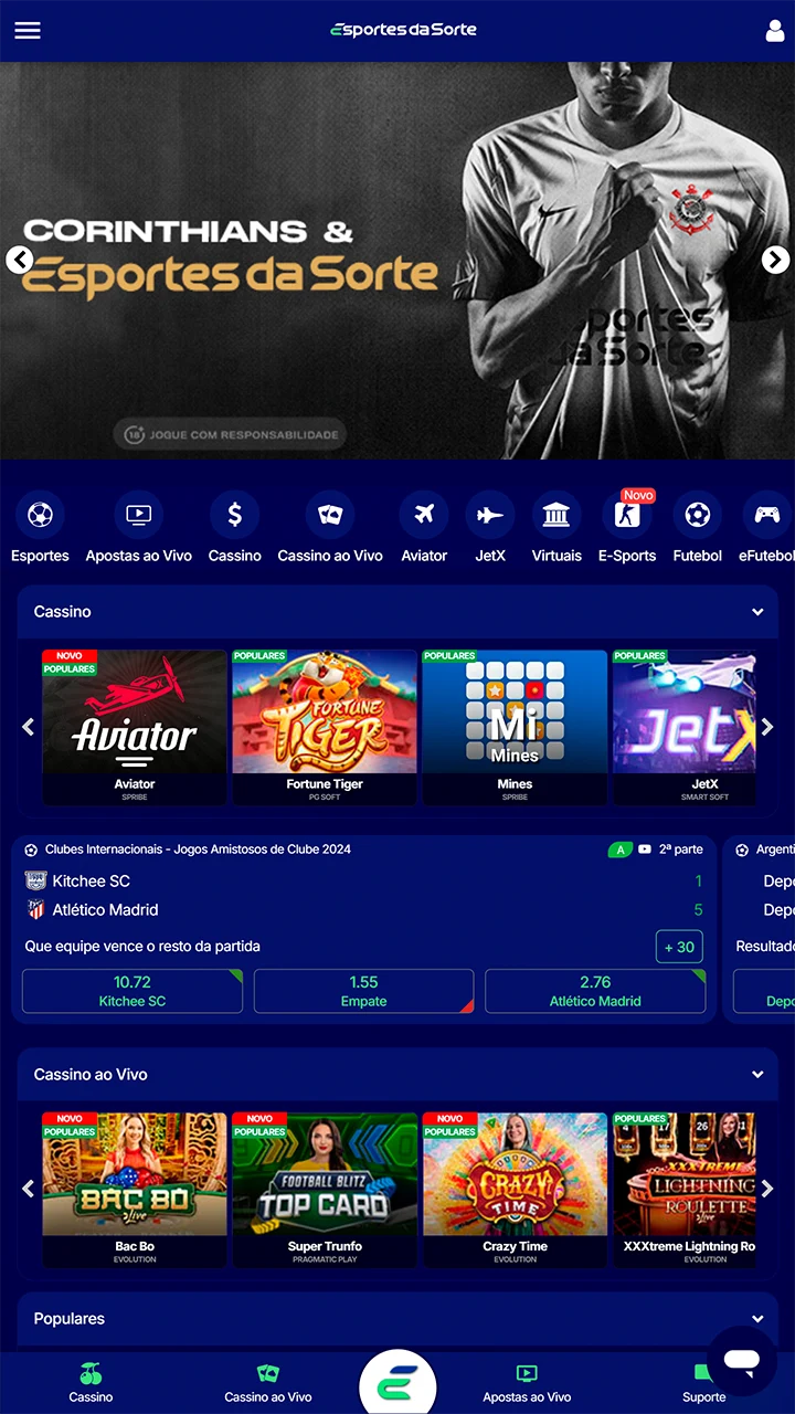 Visite o site do Esportes da Sorte para fazer o download do aplicativo iOS.