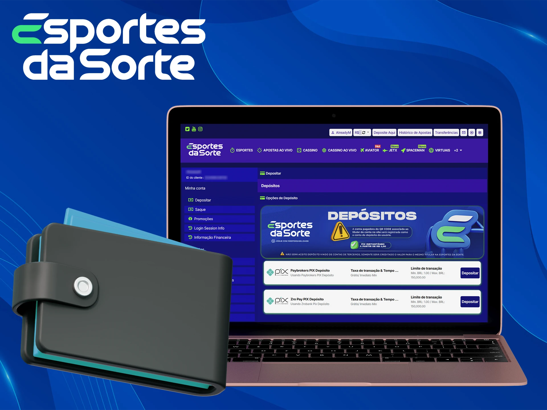 O Esportes da Sorte oferece aos seus usuários as seguintes opções de pagamento.