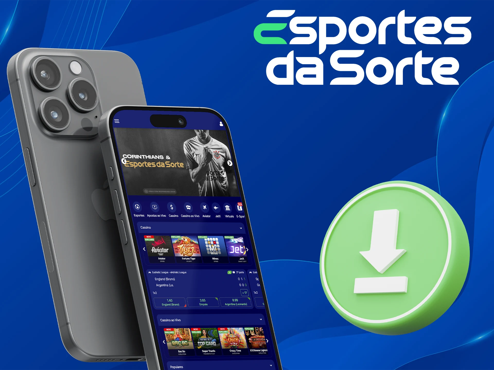 O Esportes da Sorte tem um aplicativo móvel prático para Android e iOS.