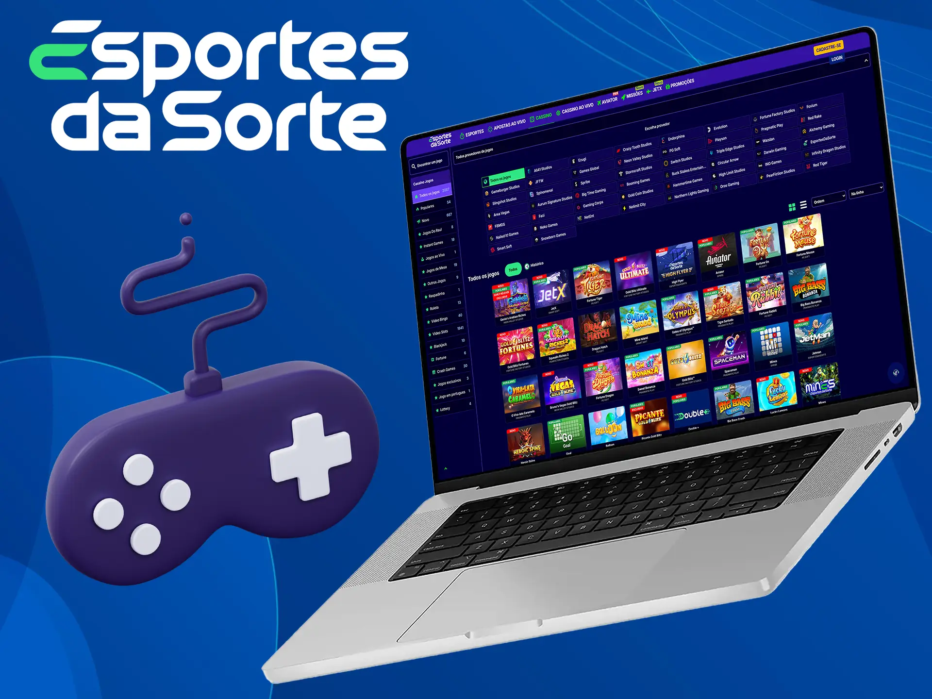 O Esportes da Sorte oferece aos seus usuários jogos dos melhores provedores.