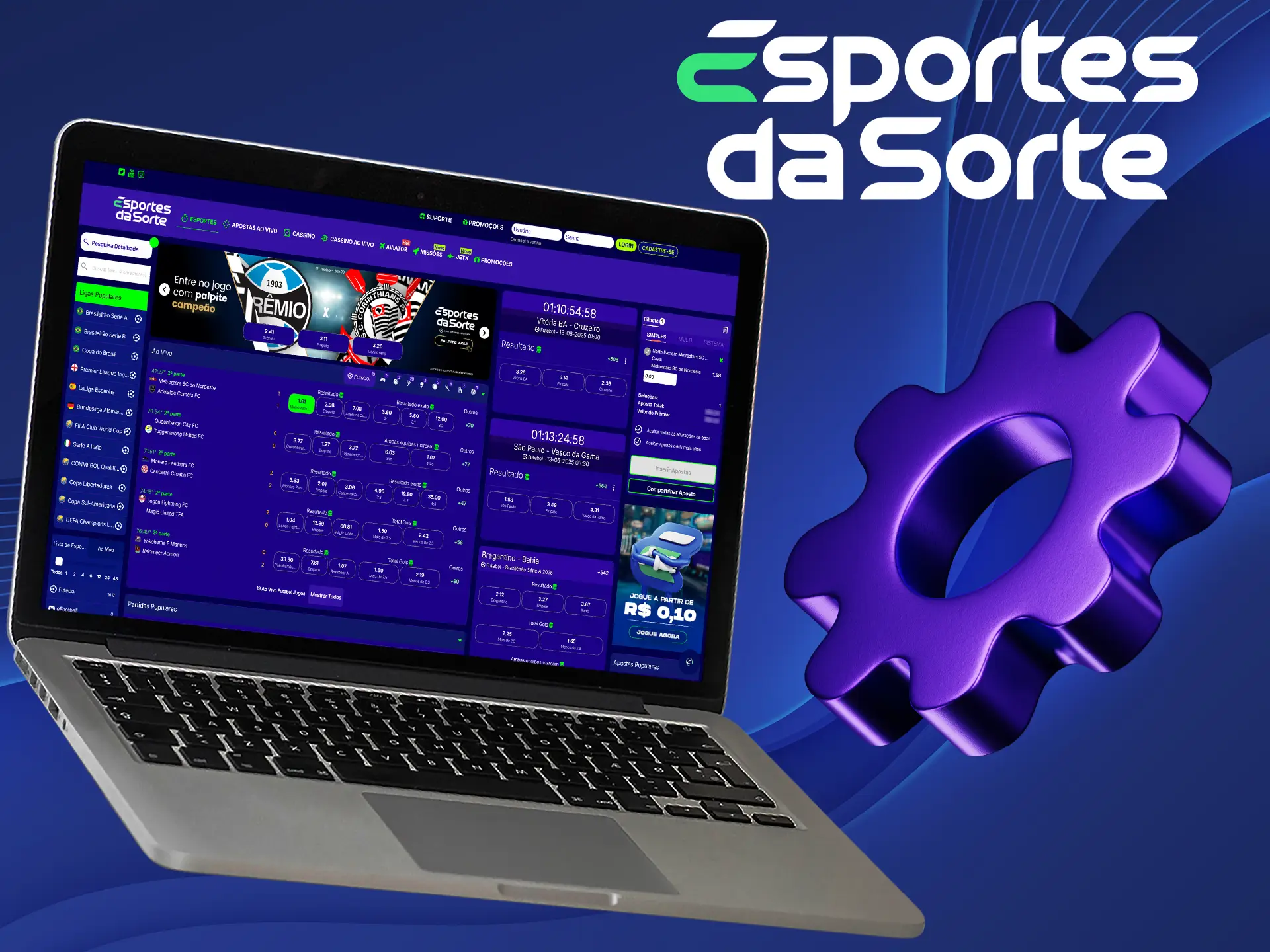 O Esportes da Sorte lhe oferece várias opções de apostas.