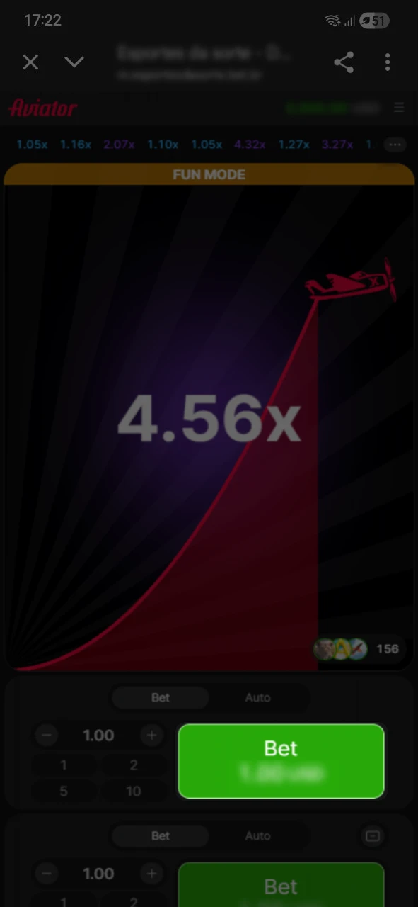 Estableça a aposta e o cashout para sua vitória no Aviator do Esportes da Sorte.