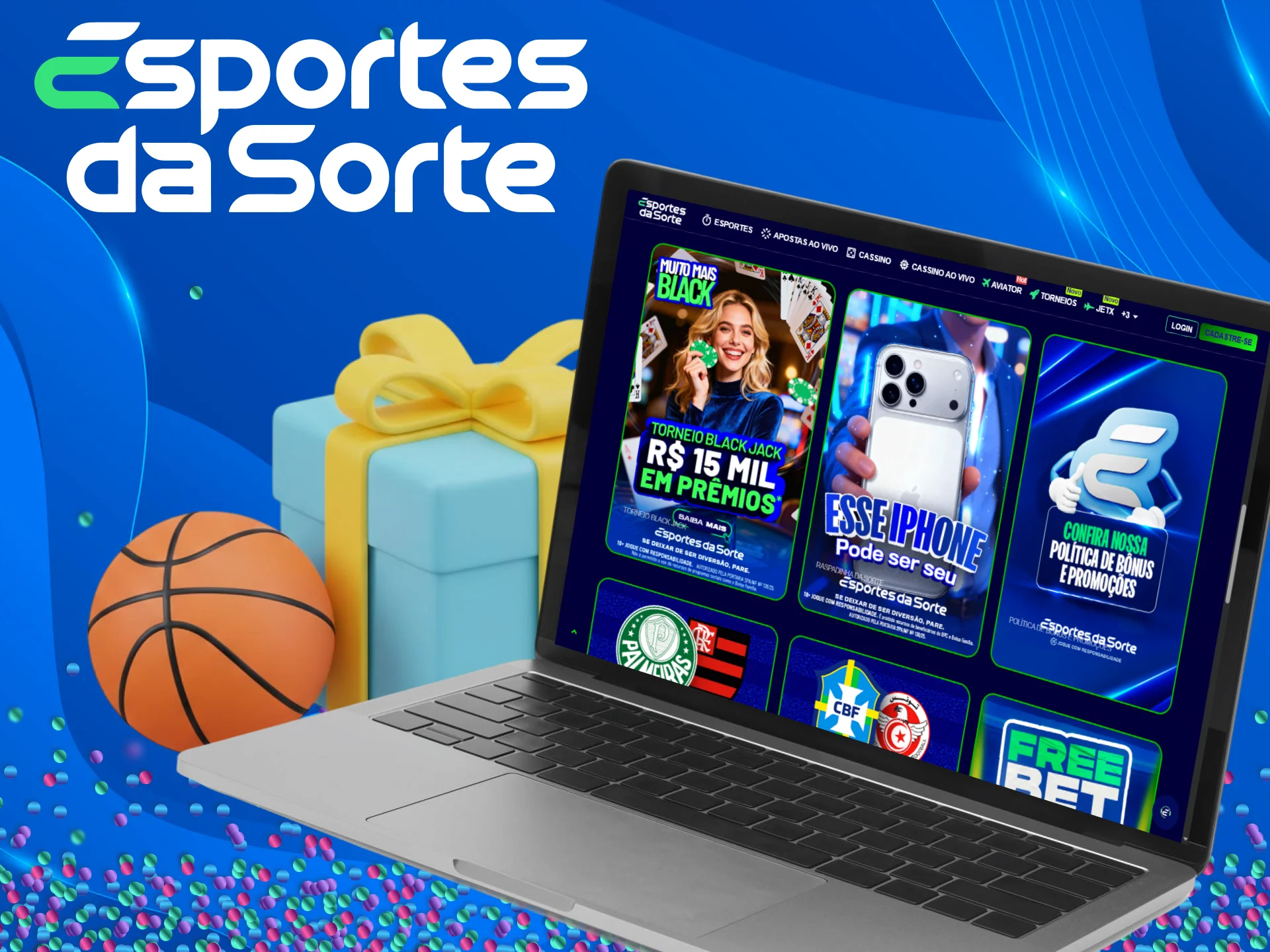 Receba o bônus para basquete e aumente seu saldo no Esportes da Sorte.