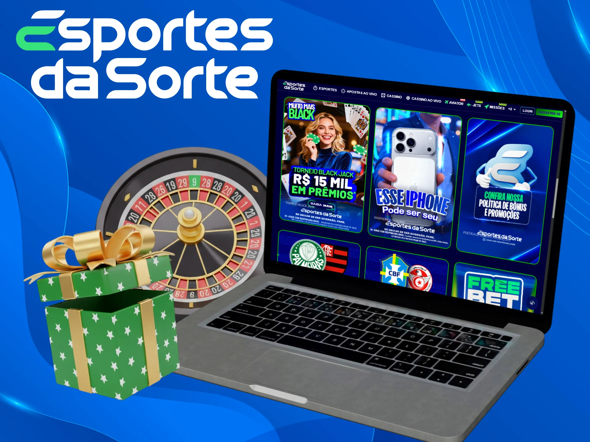 Receba o bônus de boas-vindas para começar a jogar no Cassino do Esportes da Sorte.