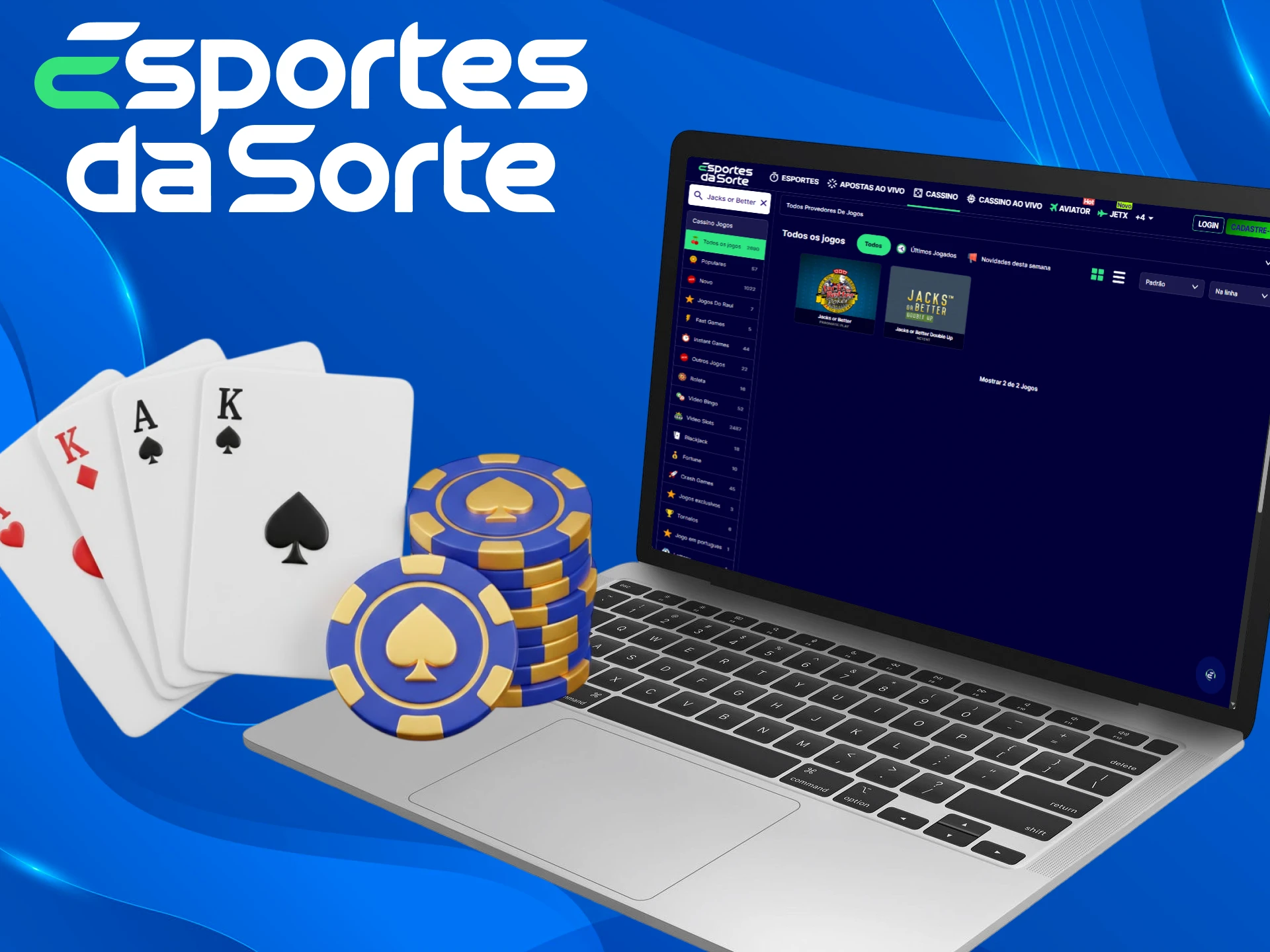 Vença no Vídeo Pôquer disponível no Cassino do Esportes da Sorte.