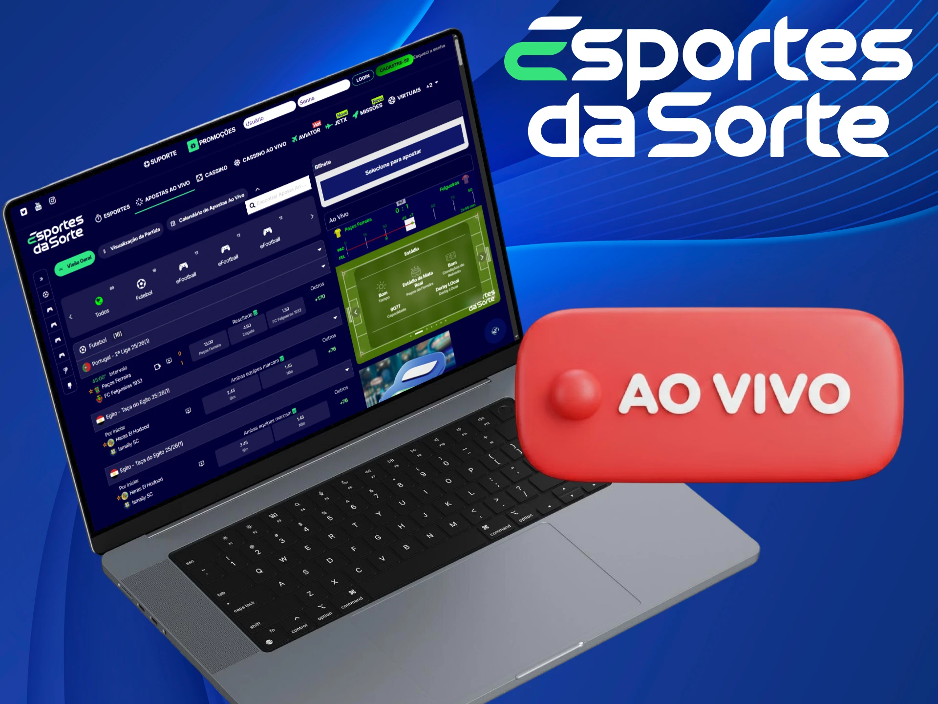 Realize suas apostas ao vivo em tempo real no Esportes da Sorte no Brasil.