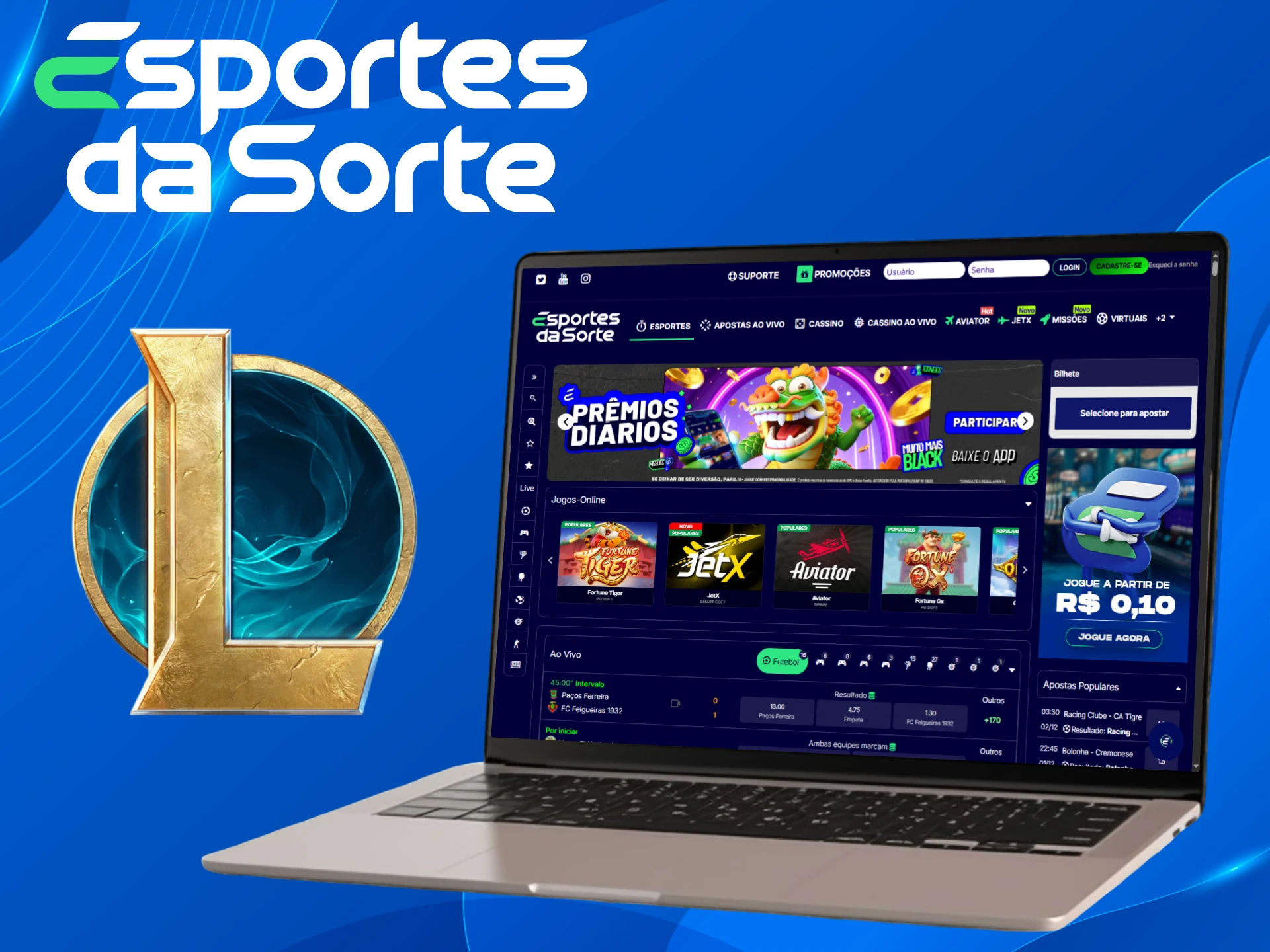 Obtenha grandes ganhos apostando em League of Legends com Esportes da Sorte.
