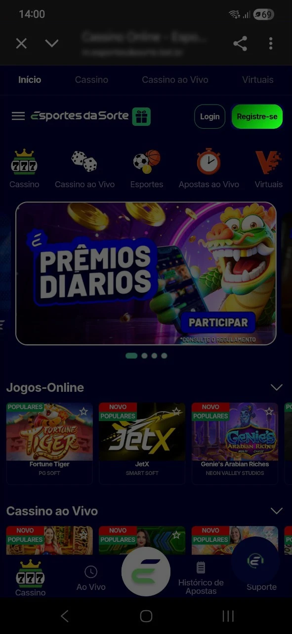 Crie sua conta para iniciar sua jornada em E-sports no Esportes da Sorte.