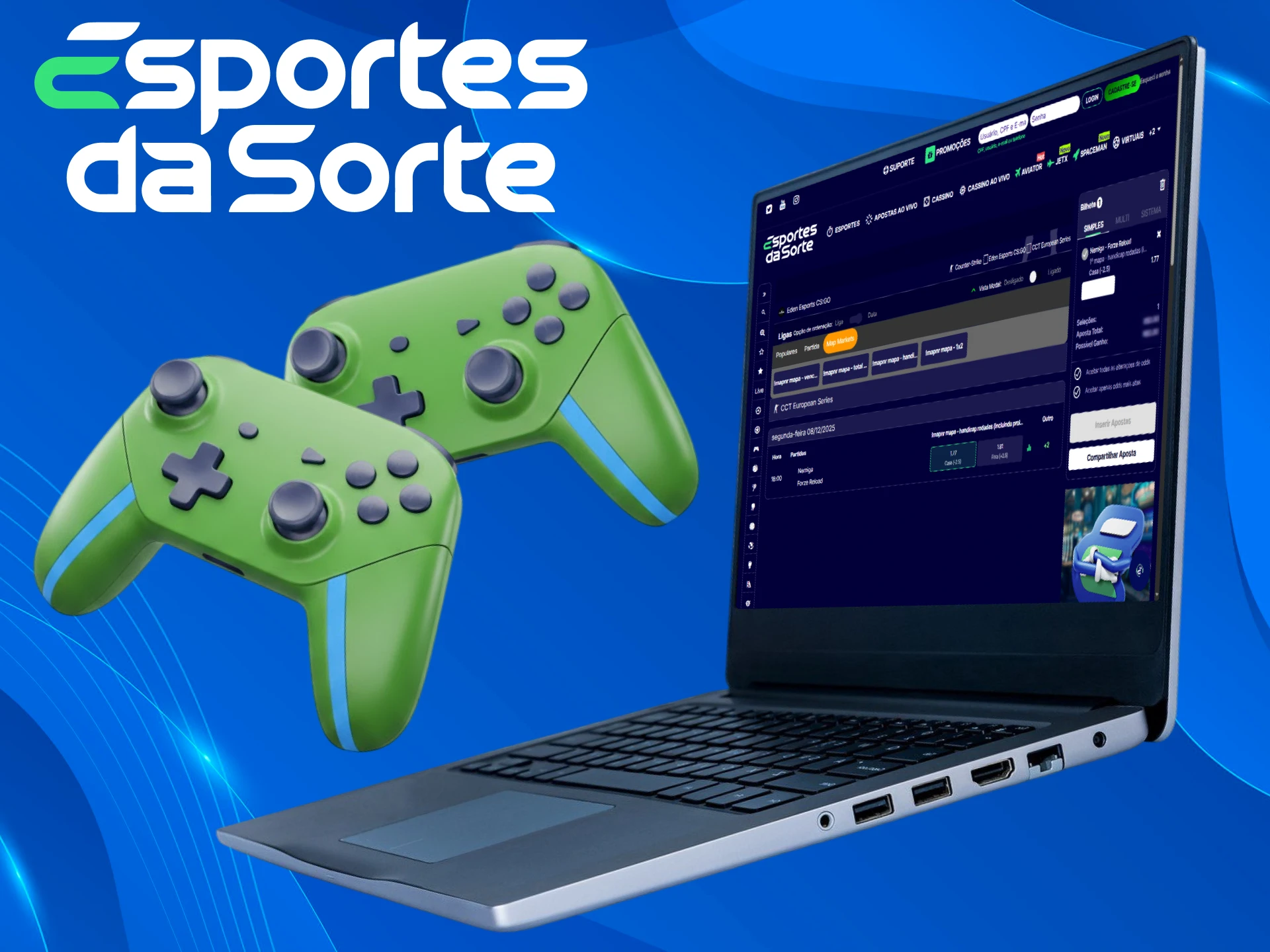 Veja as diversas opções de apostas em E-sports disponíveis no Esportes da Sorte.