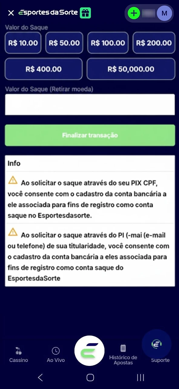 Retire seus ganhos nas slots no Esportes da Sorte.