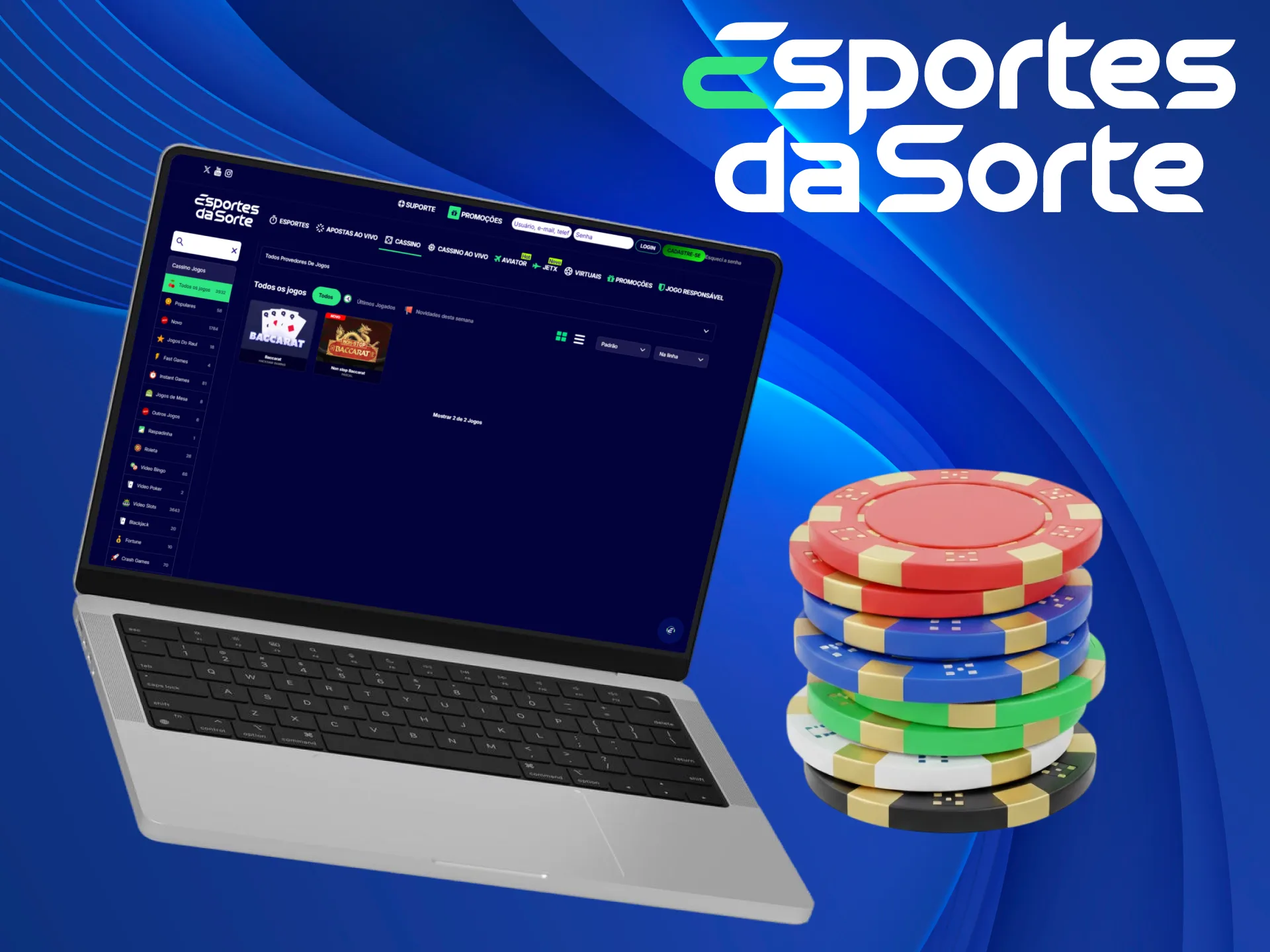 Aproveite a emoção do Bacará e vença no Cassino do Esportes da Sorte.