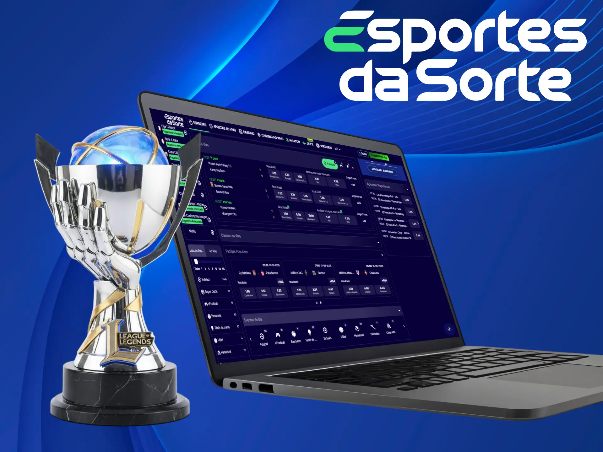 Aposte nos maiores torneios de League of Legends e vença no Esportes da Sorte.