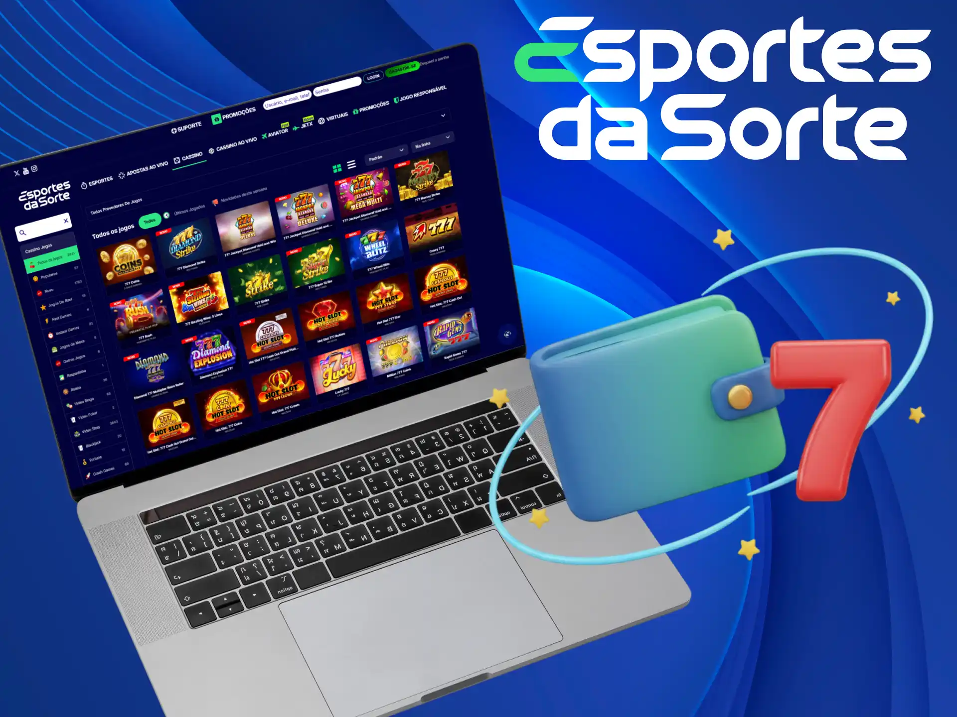 Utilize os Métodos de Depósito e Saque rápidos para jogar seus Slots no Esportes da Sorte.