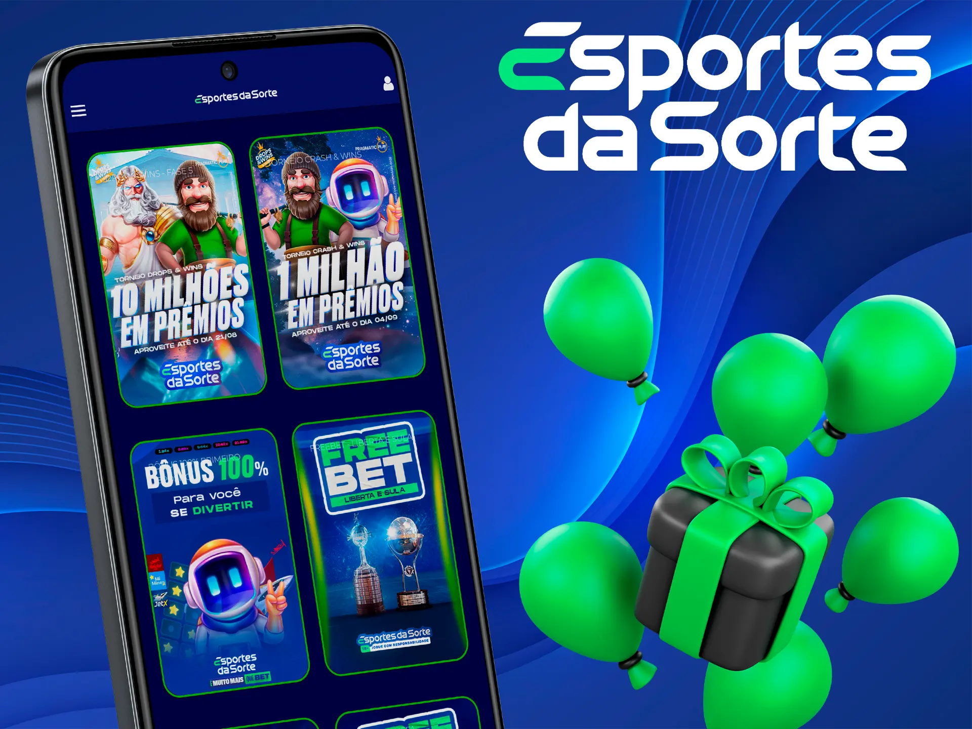 Obtenha o bônus do cassino Esportes da Sorte no aplicativo e comece a jogar.