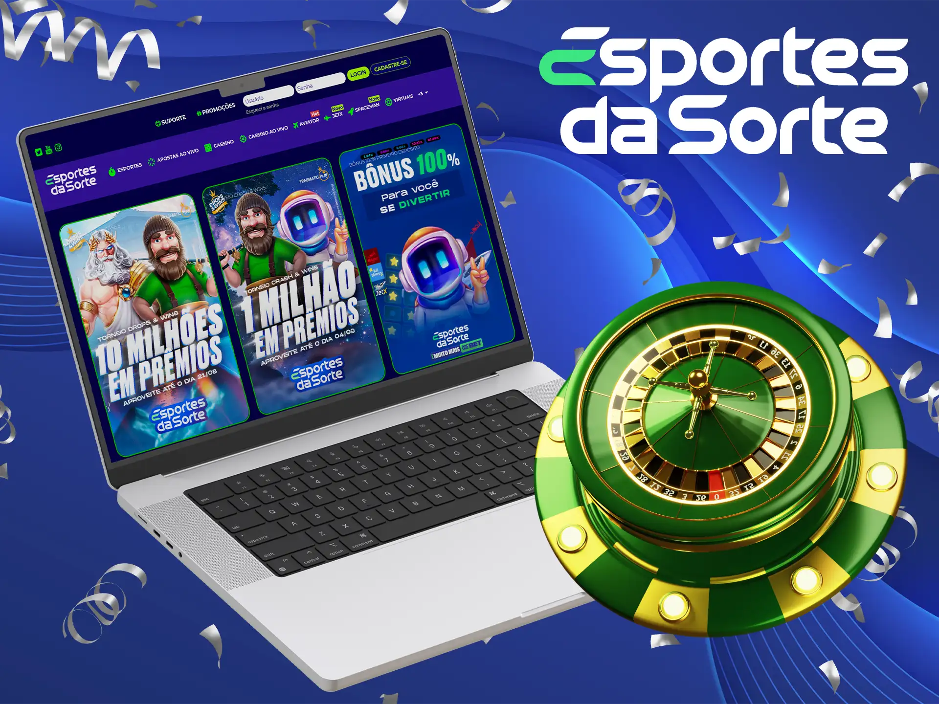 Use o bônus do cassino Esportes da Sorte para jogar com lucro.