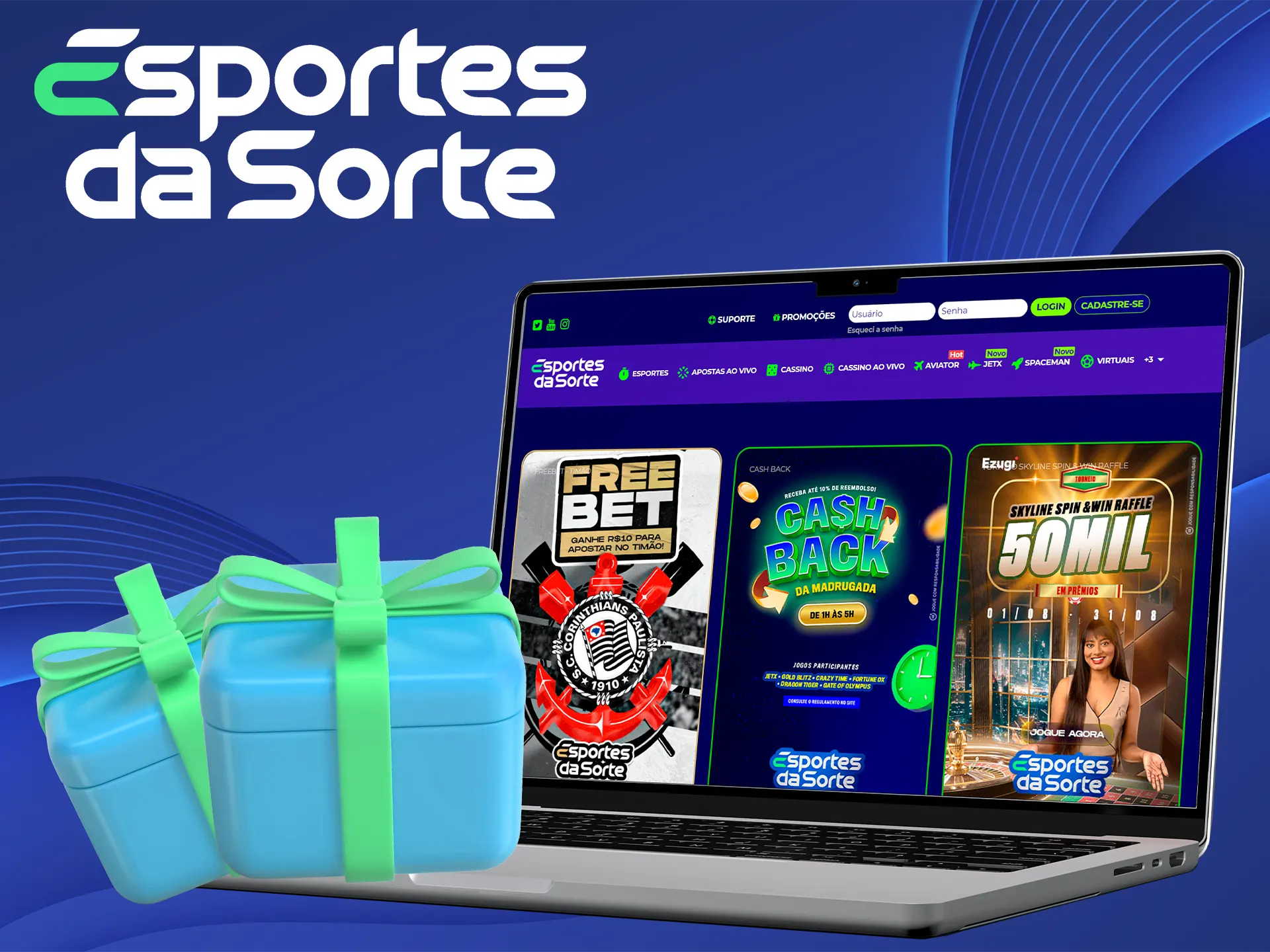 Ganhe um bônus expresso para apostas esportivas no Esportes da Sorte.