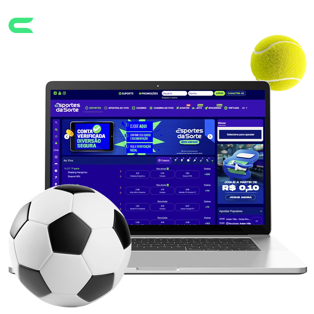 Faça apostas facilmente no Esportes da Sorte e ganhe muito.