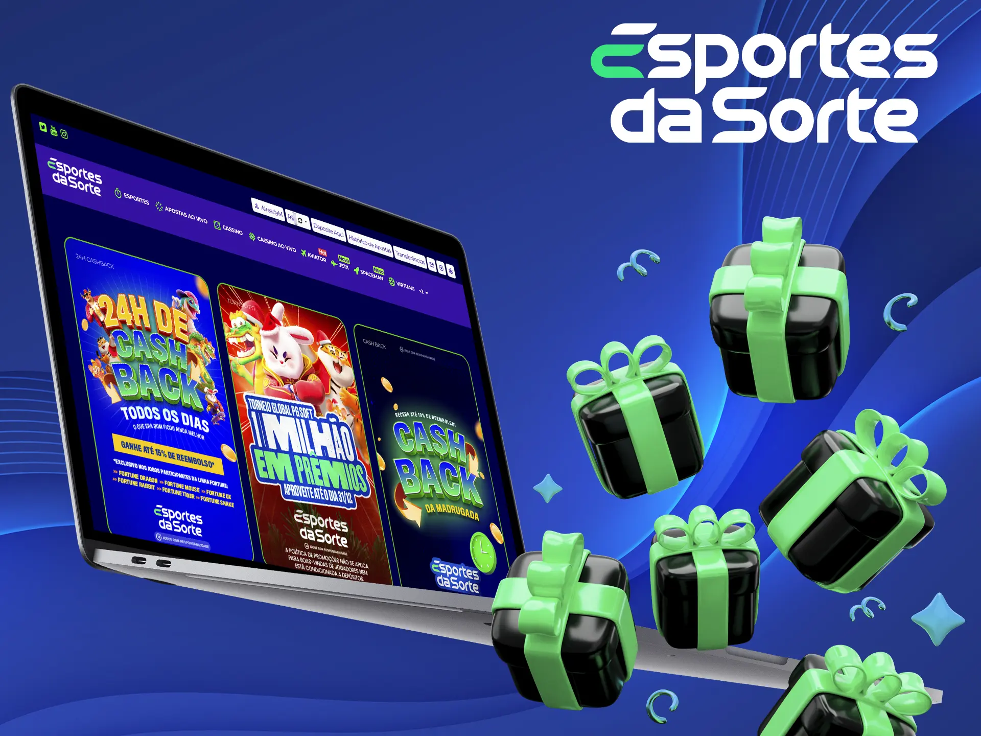 Ganhe um bônus de cassino após depositar no Esportes da Sorte.