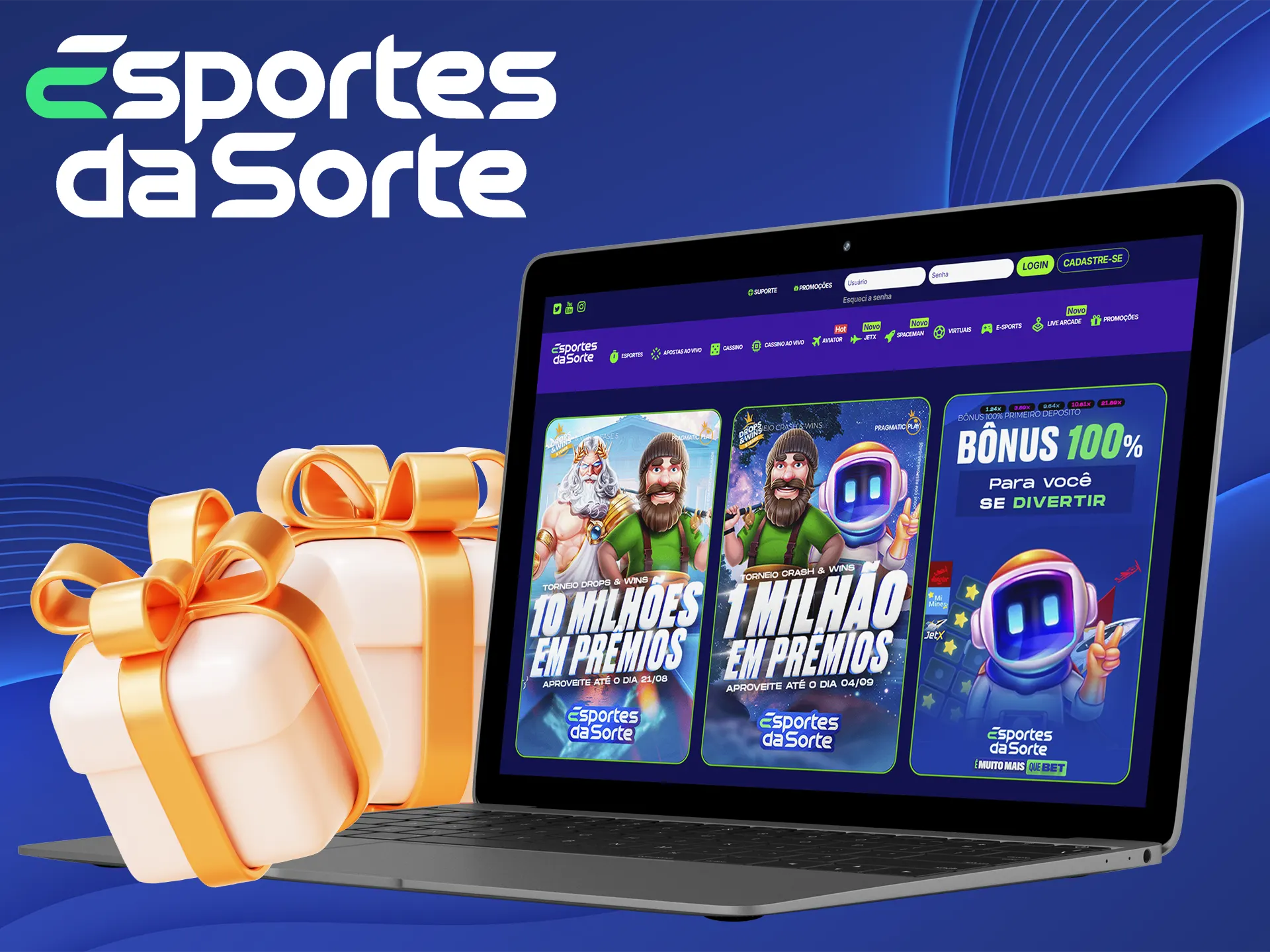 Obtenha um bônus de cassino no Esportes da Sorte e comece a ganhar jogando.