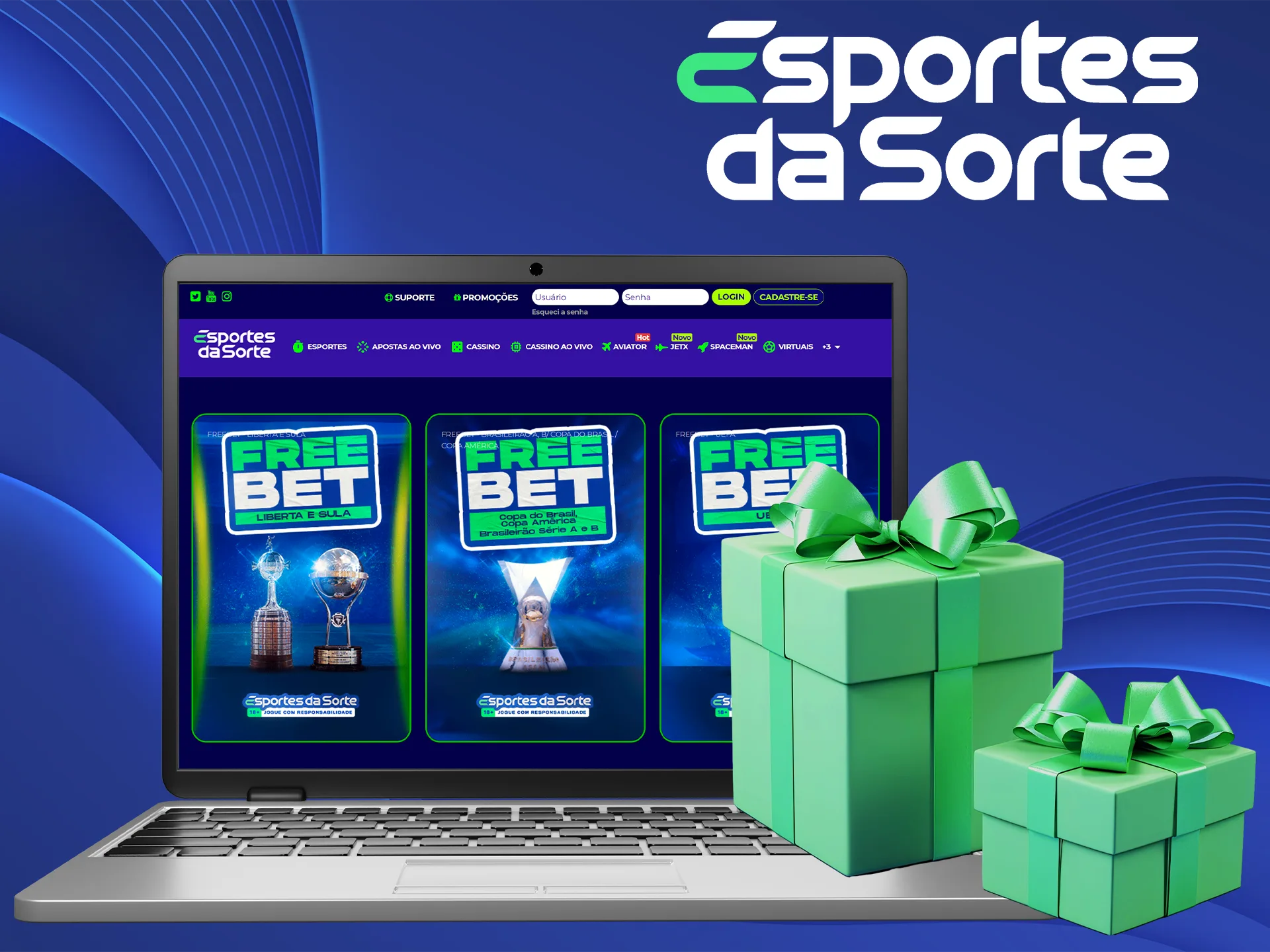 Solicite os bônus de boas-vindas do Esportes da Sorte para aproveitar melhor suas apostas.
