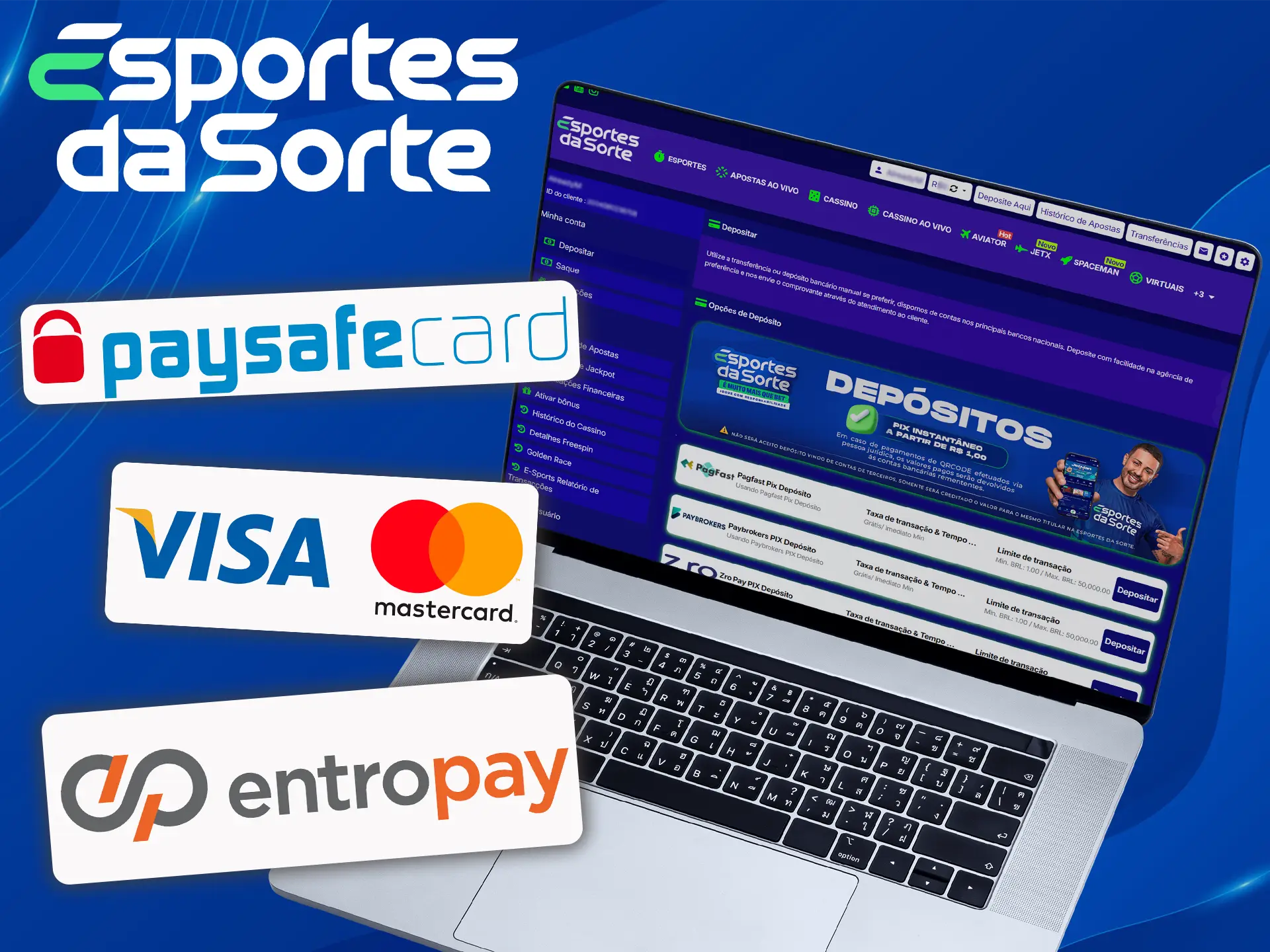 Faça depósitos e saques no Esportes da Sorte usando esses métodos.