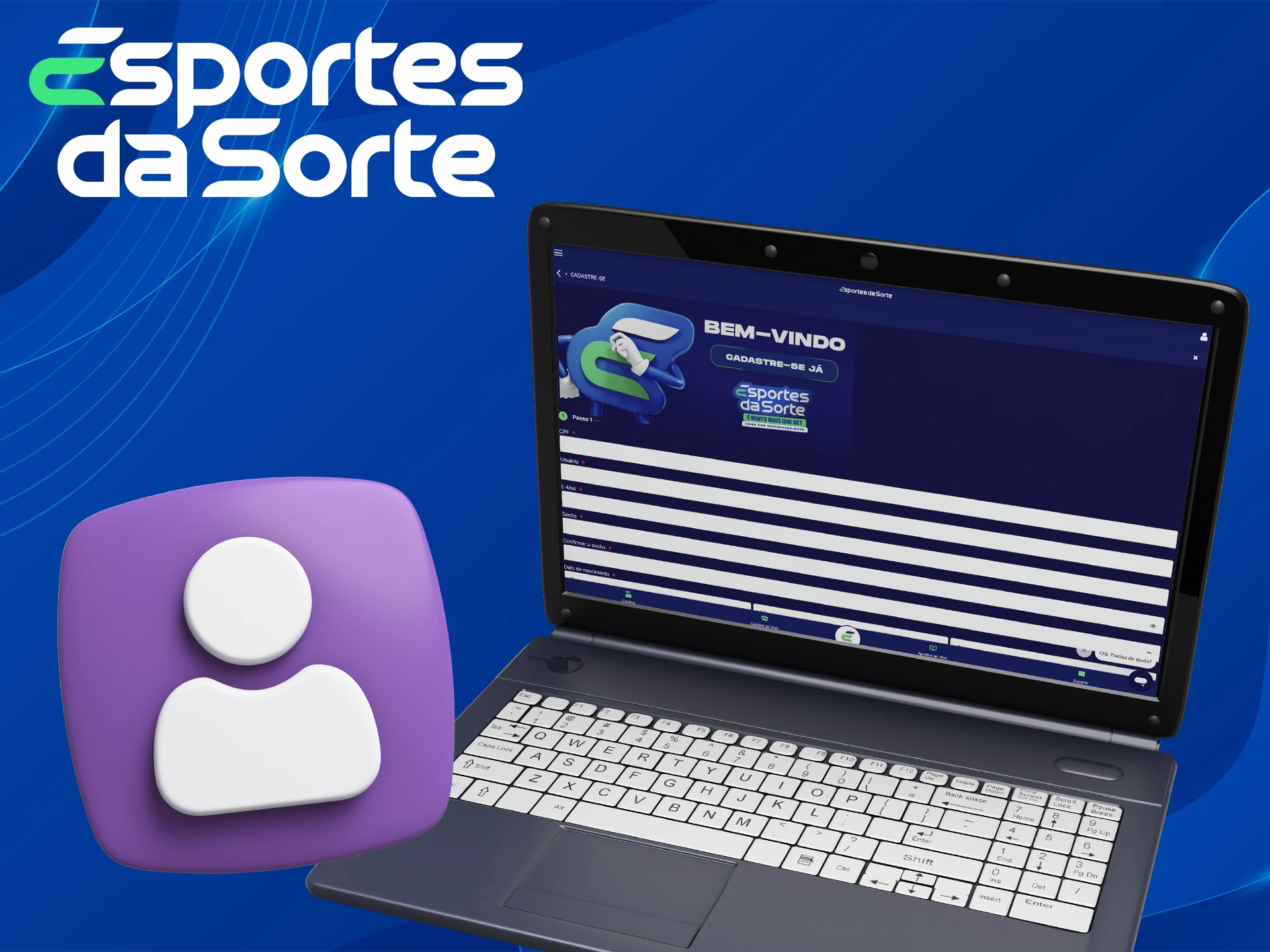 Faça o processo de registro simples no Esportes da Sorte.