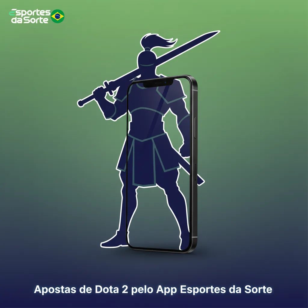 Tela do app Esportes da Sorte com apostas de Dota 2 e odds ao vivo no celular.