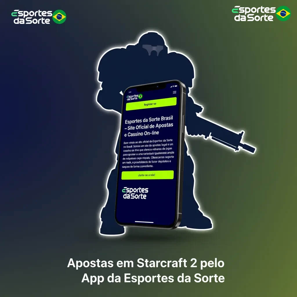 Tela do app Esportes da Sorte no celular com apostas em StarCraft II, alertas de odds e cash out em tempo real.