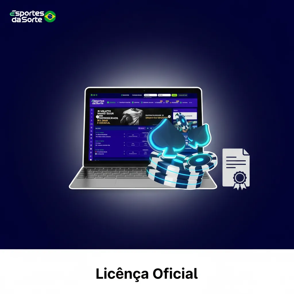 Banner 'Licença Oficial': licença internacional no rodapé/Termos; autorização federal no Brasil em andamento.