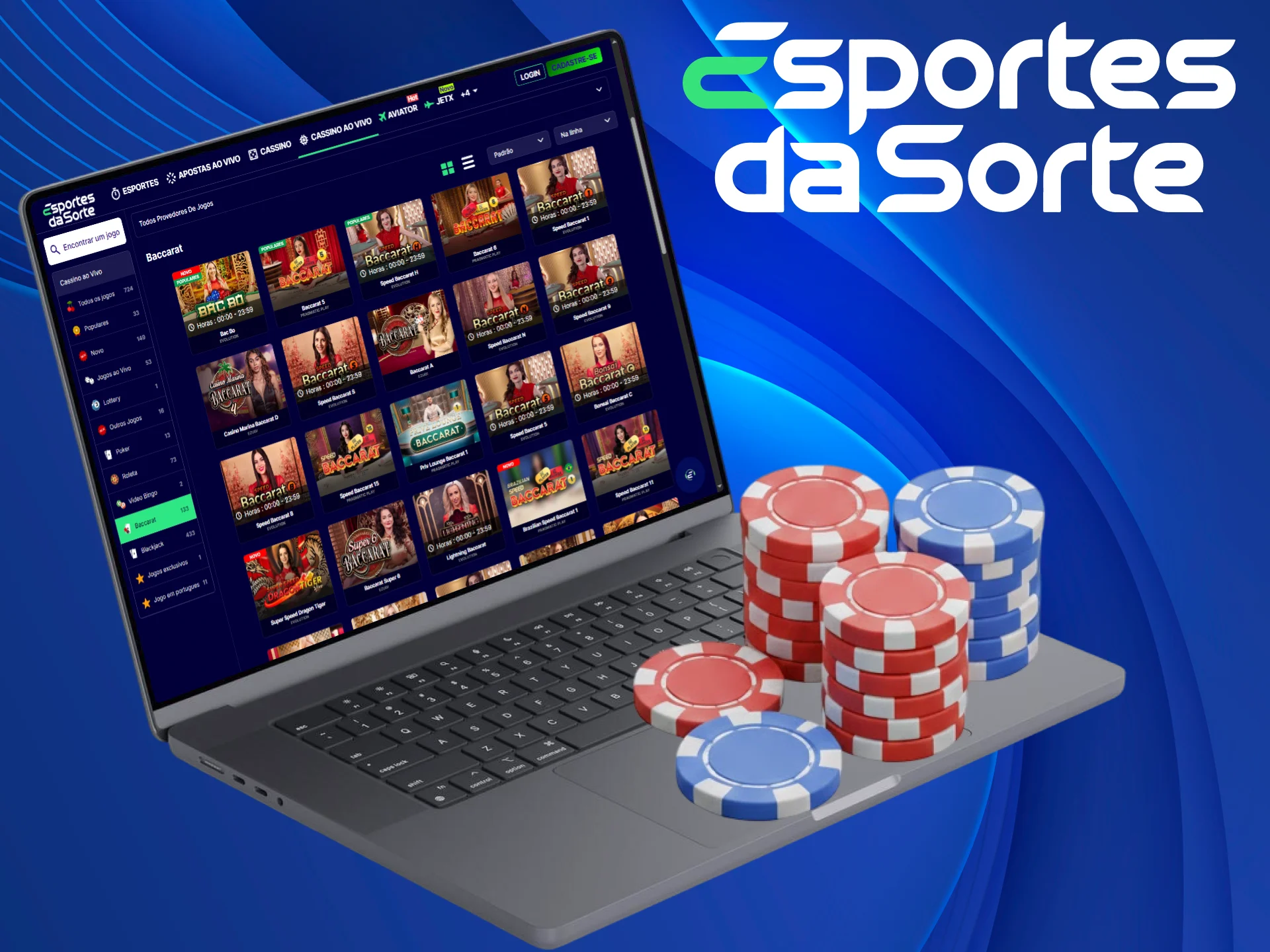 Conquiste retornos jogando bacará no cassino ao vivo do Esportes da Sorte.