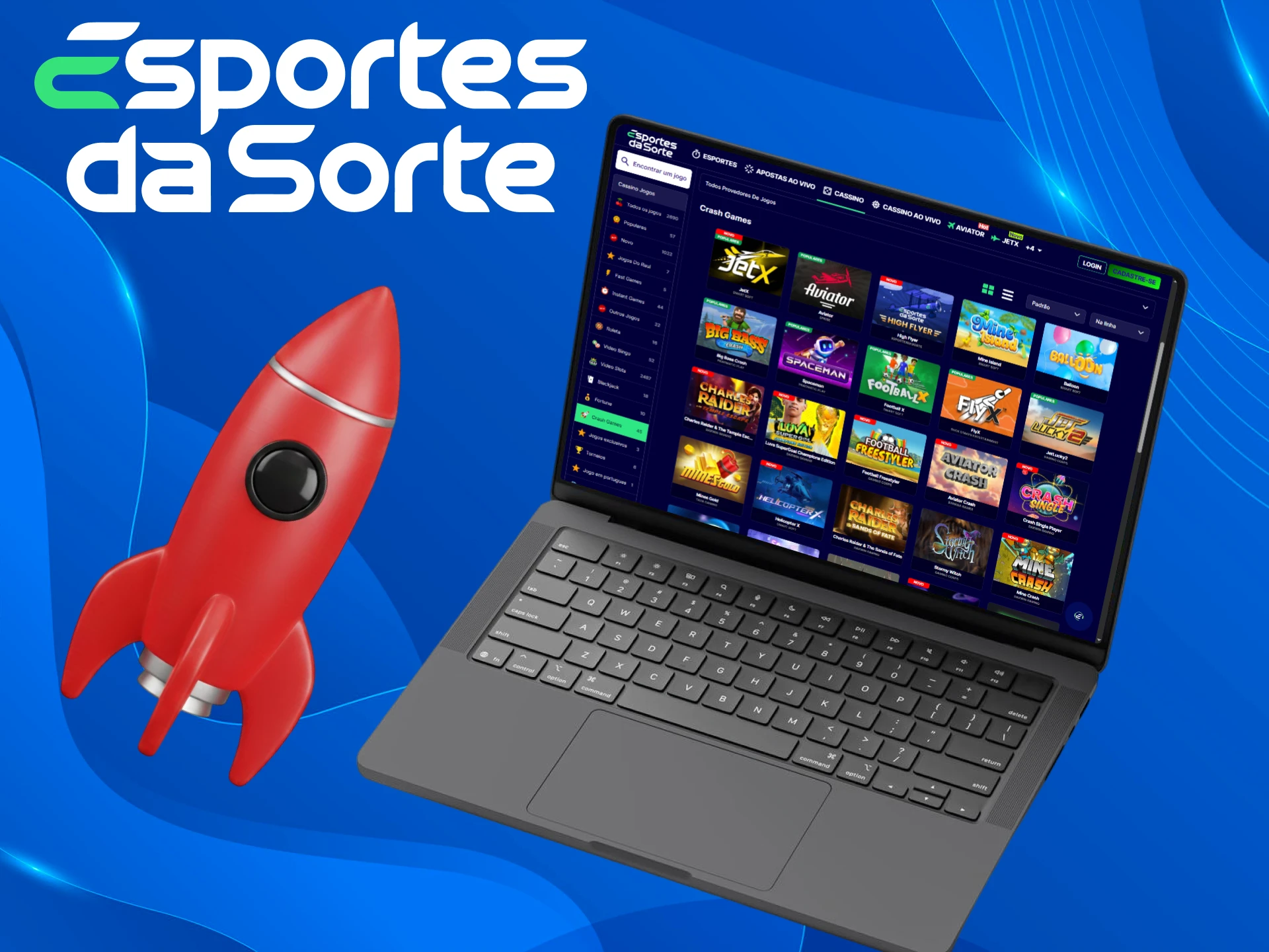 Experimente os Crash Games para ganhos rápidos no Cassino do Esportes da Sorte.
