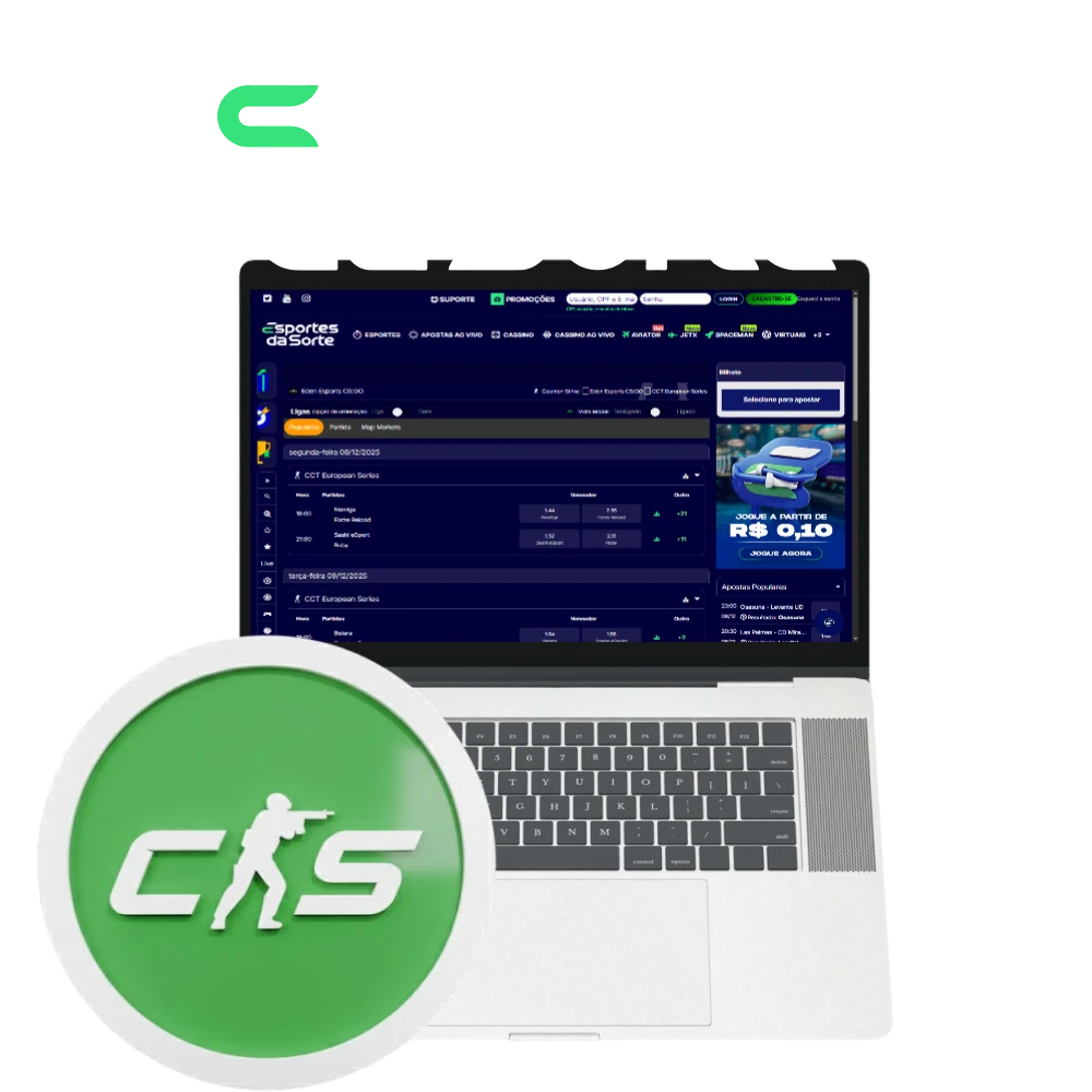 Comece a apostar em CS2 e multiplique seus ganhos com o Esportes da Sorte.