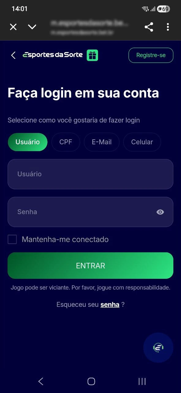 Faça login na sua conta para apostar em CS2 no Esportes da Sorte.