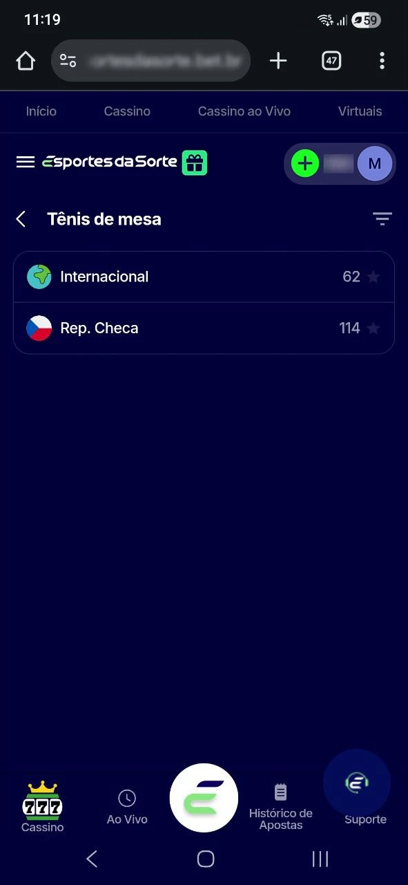 Toque na cotação para adicionar ao cupom de esportes do Esportes da Sorte.