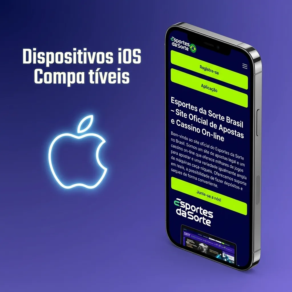 Imagem destacando iPhones e iPads recentes compatíveis com o app Esportes da Sorte em iOS 12 ou superior