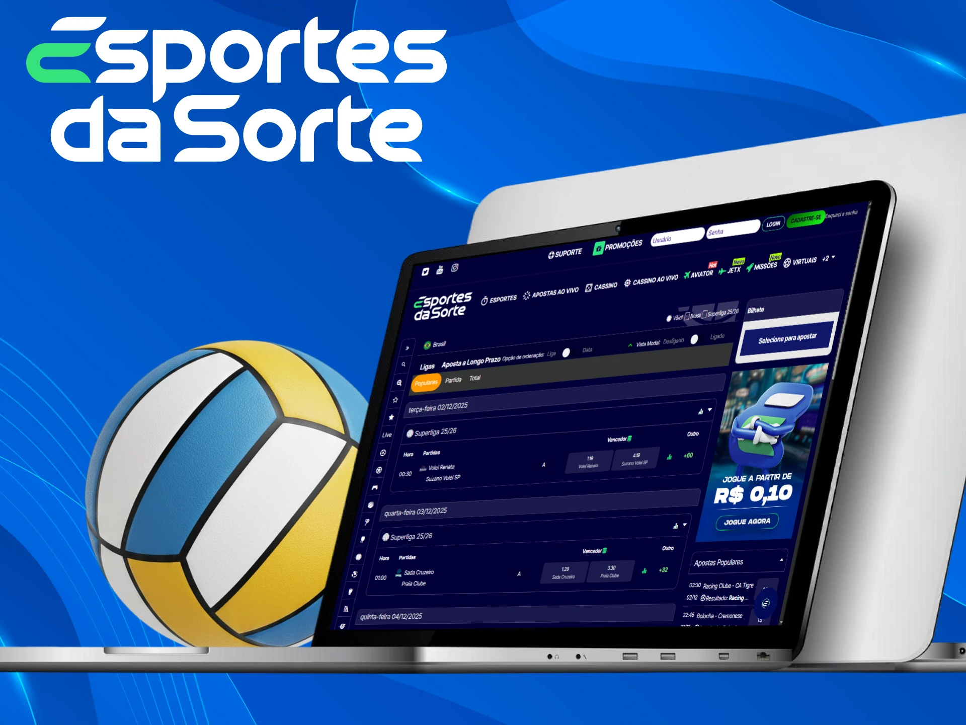 Consiga ganhos certos ao apostar em Vôlei com Esportes da Sorte.