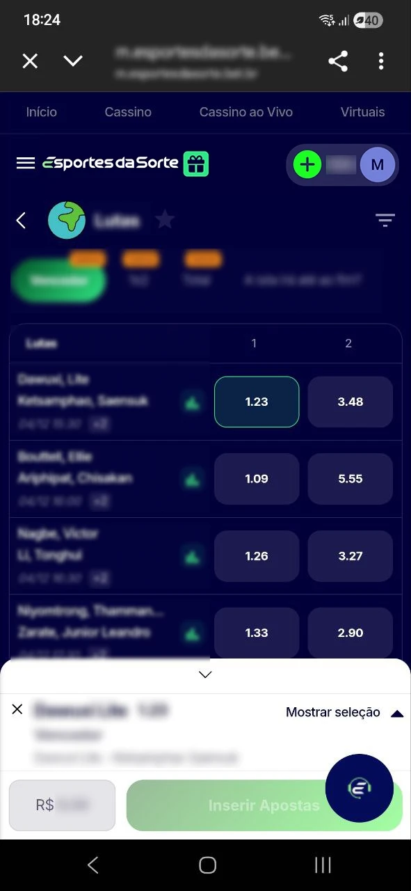 Defina o valor e confirme sua aposta em League of Legends no Esportes da Sorte.