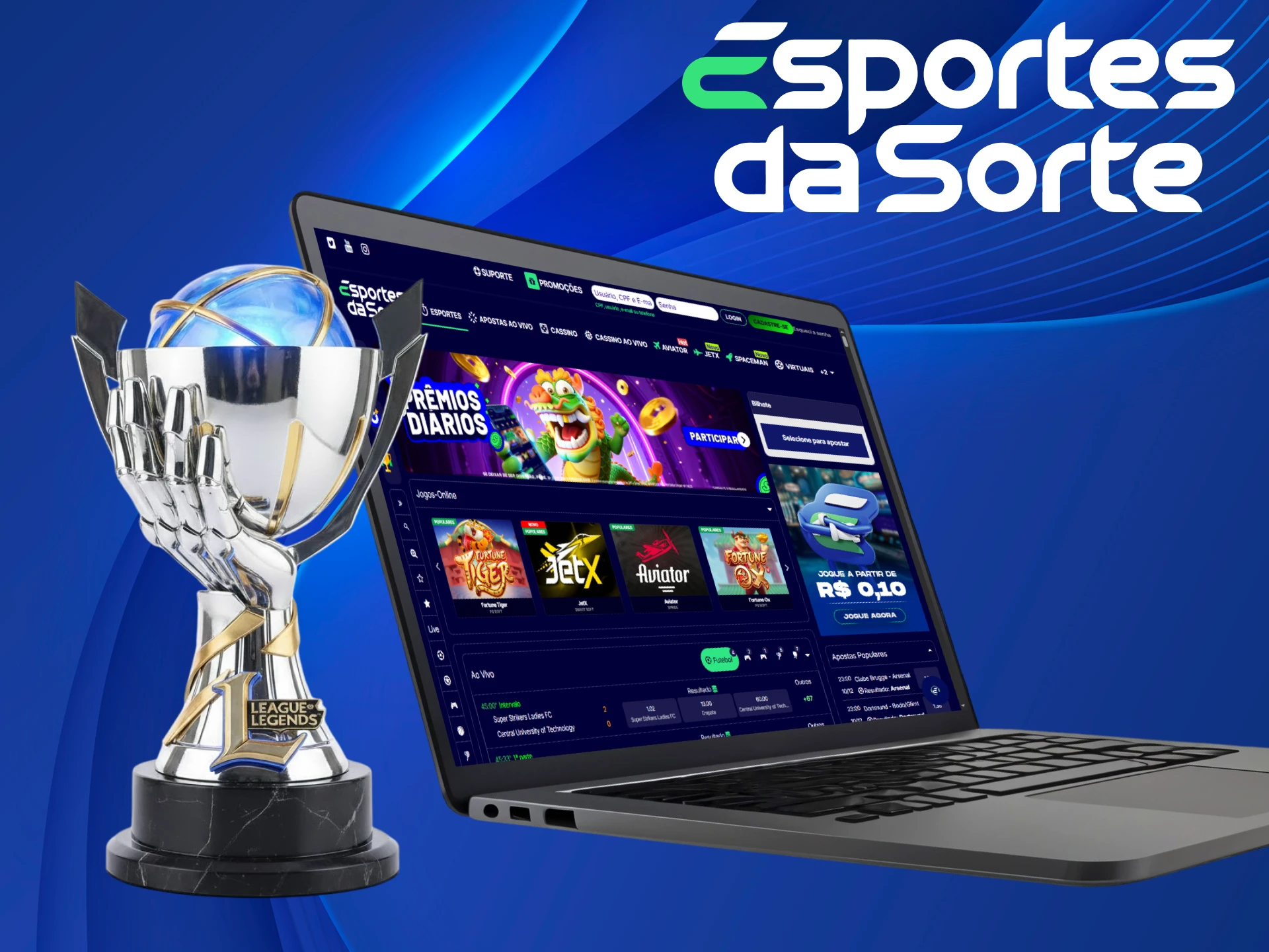 Aposte nos maiores torneios de League of Legends e vença no Esportes da Sorte.