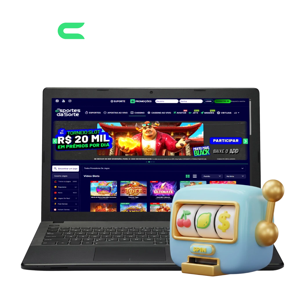 Jogue os melhores Slots e ganhe grandes prêmios no Esportes da Sorte.