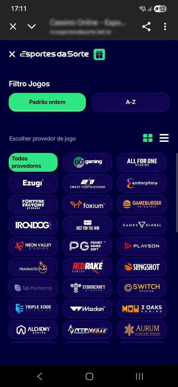 Utilize filtros para encontrar o meu slot ideal no Esportes da Sorte.