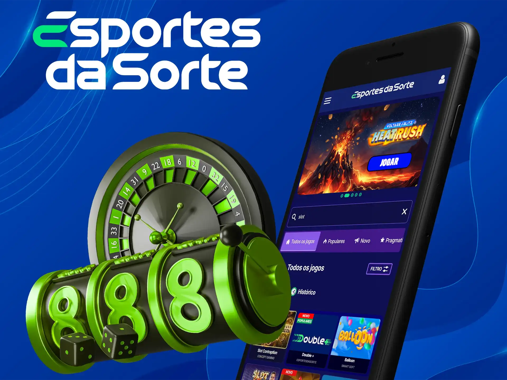 Jogue caça-níqueis populares no aplicativo móvel Esportes da Sorte.