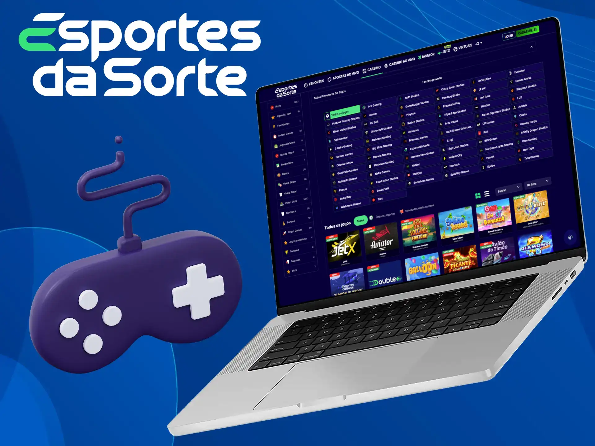 O Esportes da Sorte oferece aos seus usuários jogos dos melhores provedores.